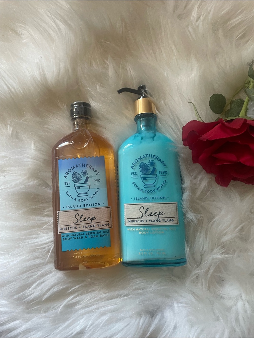 NWT Bath & Body Works Aromatherapy Sleep Hibiscus/Ylang Ylang Lotion & Bodywash